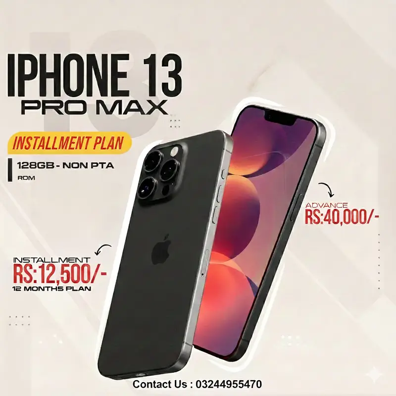 iPhone 13 Pro Max (128GB) Non PTA Available On Easy Installment Plan